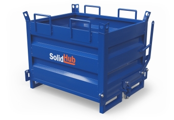 Kontener z dnem klapowym KBB680 do wózków widłowych, objętość napełniania 410 l, SolidHub 