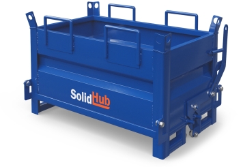 Kontener z dnem klapowym KBB300 do wózków widłowych, objętość napełniania 200 l, SolidHub 