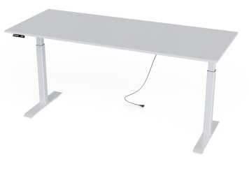 Biurko z elektryczną regulacją wysokości w kolorze białym MILLA160, 1.600 mm x 800 mm 