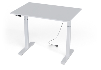 Biurko z elektryczną regulacją wysokości w kolorze białym MILLA120, 1.200 mm x 800 mm 