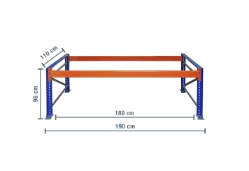 1,9 m table de base pour établi pour charges lourdes SLW1500 / profondeur 110 cm / hauteur 0,96 m / niveaux : Sans 