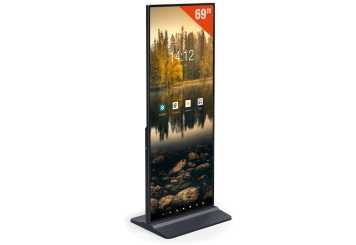 Cyfrowy totem DKS-LED69, 69 in Display, Android 11, czarny, 675 mm x 500 mm x 1.726 mm, TecMaschin 