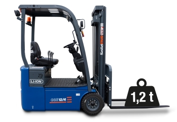 LI-ION Elektryczny wózek widłowy GSE12/4 wraz z ładowarką, udźwig 1.200 kg, SolidHub 