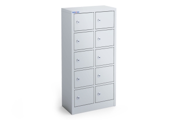 Armoire à casiers WSFS10 avec 10 compartiments, Gris, Tôle d'acier, TOPREGAL 
