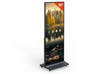 Mobilny cyfrowy totem DKS-LED69, 69 in Display, Android 11, czarny, 675 mm x 500 mm x 1.726 mm, TecMaschin 