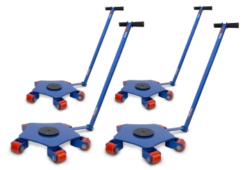 4 x chariot de transport TFW-L6000, charge max. 6.000 kg, pivotant à 360°, avec tige de traction, SolidHub 
