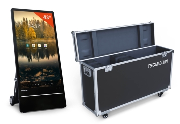 Cyfrowy totem na zewnątrz DAO-LCD43E wraz z skrzynką transportową, 43 in z baterią, Android 13, TecMaschin 