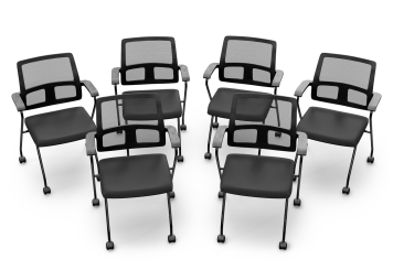 6 x krzesło konferencyjne EMMA z kółkami – składane, zajmujące mało miejsca, TOPREGAL 