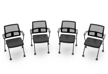 4 x krzesło konferencyjne EMMA z kółkami – składane, zajmujące mało miejsca, TOPREGAL 