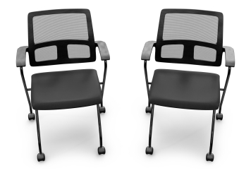2 x krzesło konferencyjne EMMA z kółkami – składane, zajmujące mało miejsca, TOPREGAL 