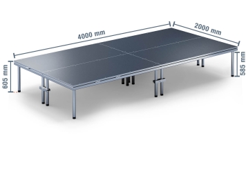 4 m x 2 m Scena mobilna EBM850/2, 605 mm wys., 4 moduły, 850 kg maks. obciążenie na moduł 