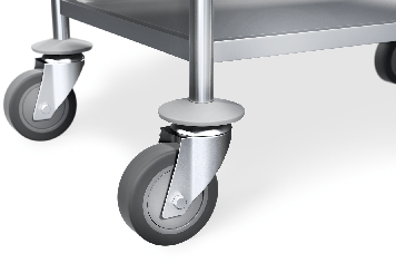 Grand chariot à plateaux, chariot de service en acier inoxydable, 2 niveaux, capacité de charge 100 kg 