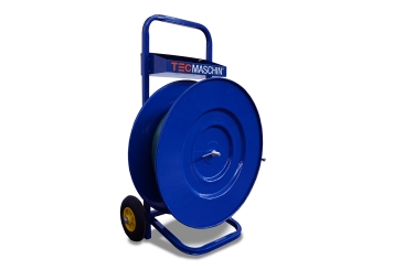 PET Bande de cerclage en matériau recyclé, 14,7 mm x 0,68 mm, longueur 2.000 m, gaufrée, TecMaschin 