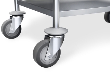 Petit chariot à plateaux, chariot de service en acier inoxydable, 3 niveaux, capacité de charge 150 kg 