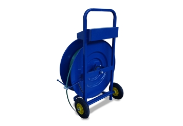 Chariot dérouleur pour feuillard de cerclage en PET, diamètre de noyau 250  - 406 mm, TecMaschin 