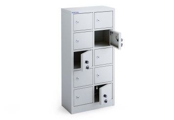 Armoire à casiers WSFS10 avec 10 compartiments, Gris, Tôle d'acier, TOPREGAL 