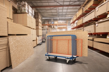 Chariot Porte-Panneaux BGW500/7 avec 6 grand cintron amovible, capacité de charge 500 kg, SolidHub 