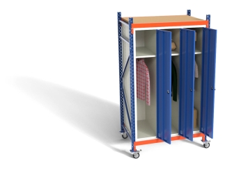 Casier mobile sur base d’étagère stockage 1.200 mm, hauteur 2.140 mm, profondeur 800 mm 