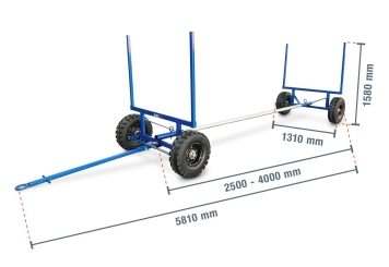 Chariot pour charges longues avec anneau d'attelage LGW4000, 2.500 kg charge maxi, SolidHub 
