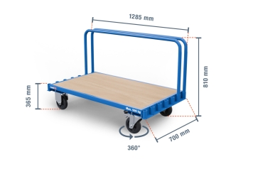 Chariot Porte-Panneaux BGW500/7 avec 2, barre centrale enfichable, capacité de charge 500 kg, SolidHub 