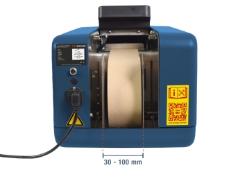 Kit de collage professionnel : Distributeur de kraft gommé NK60 avec ruban adhésif humide en papier kraft doublement renforcé, largeur 70 mm, TecMaschin 