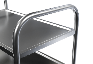 Petit chariot à plateaux, chariot de service en acier inoxydable, 3 niveaux, capacité de charge 150 kg 