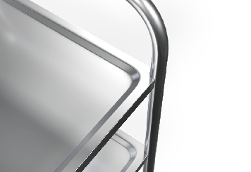 Grand chariot à plateaux, chariot de service en acier inoxydable, 2 niveaux, capacité de charge 100 kg 