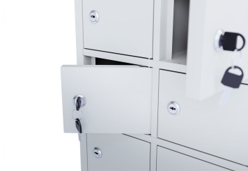 Armoire à casiers WSFS50 avec 50 compartiments, Gris, Tôle d'acier, TOPREGAL 