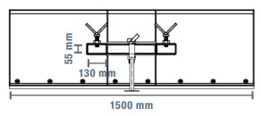 Szkic wymiarowy kieszeni wideł spychacza śniegu 